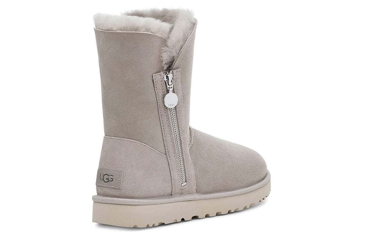 (WMNS) UGG Bailey Zip Short Stay Warm Cozy Gray 1112480-GOA