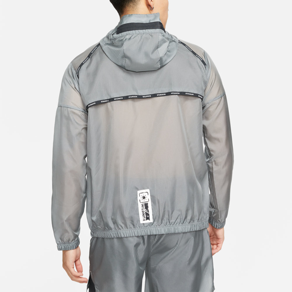 Nike Repel Wild Run Windrunner Casual Printing Running Sports Woven Jacket Gray DD5392-084