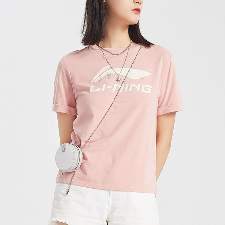 Li-Ning Sports Fashion Series Loose Short Sleeve Rose Pink AHSQ258-2