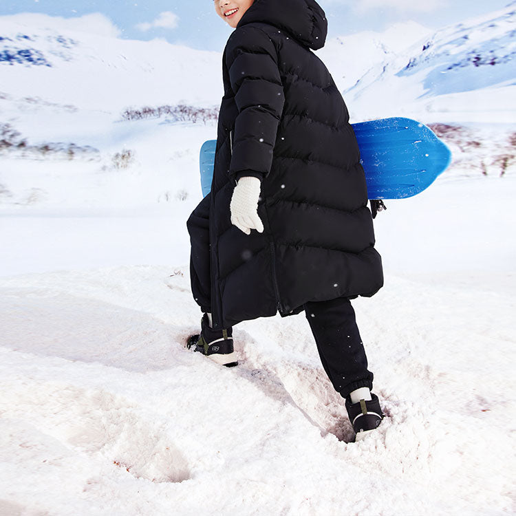 (GS) Skechers SKX Hooded Long Down Jacket 'Black' P423K027-0018