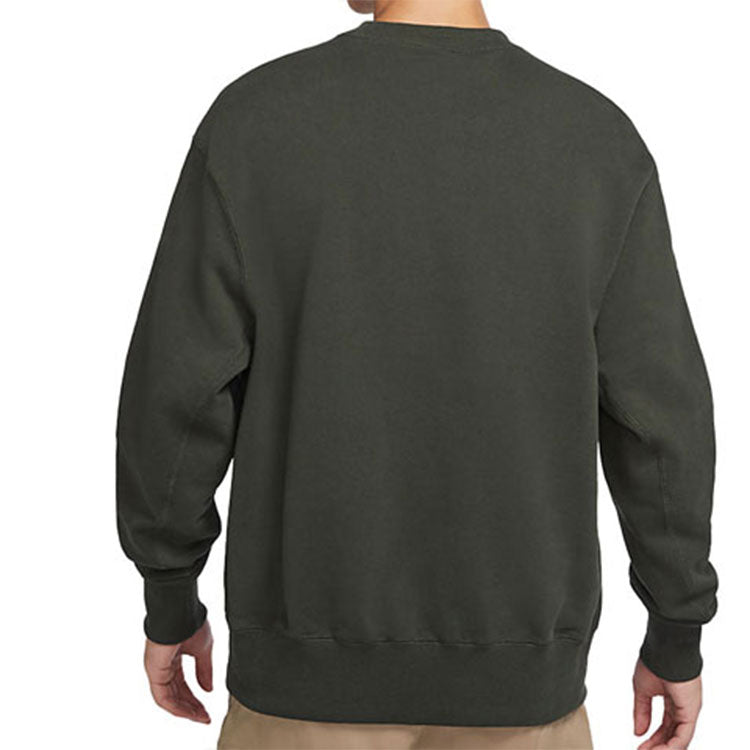 Men's Nike Sportswear Logo Casual Sports Round Neck Pullover Brown Green DA0022-355