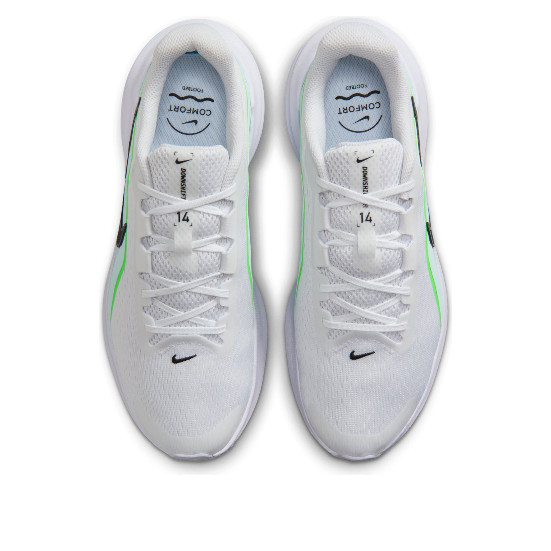 Nike Downshifter 14 'White Glacier Blue Green Strike' IB1895-100