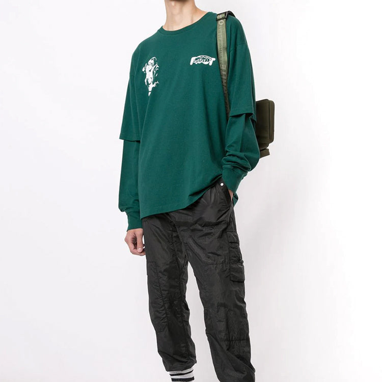 Off-White Logo Printing Long Sleeves Green OMAB022E20JER0025701