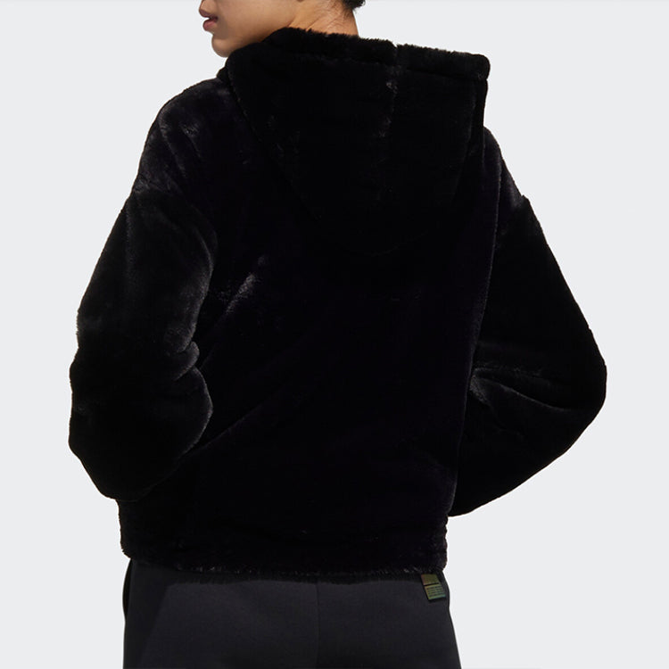 (WMNS) adidas Style Fur Windproof Hooded Jacket Black GM1468