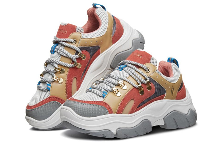 (WMNS) Skechers Black Jack Sneakers Brown/White/Red 74238-MLT