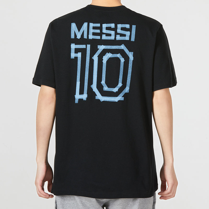 adidas M Messi G T Character Alphabet Numeric Printing Soccer/Football Sports Short Sleeve 1 0 Black HA0931