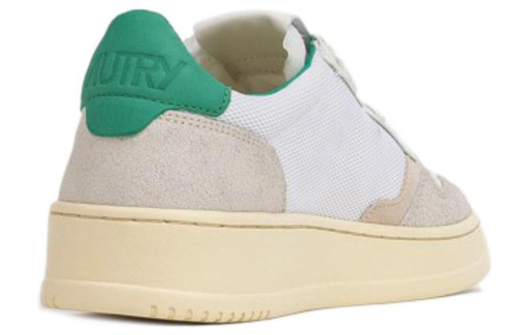 Autry Medalist Capra Leather with Nubuck Low 'White Green' AULM-CN03