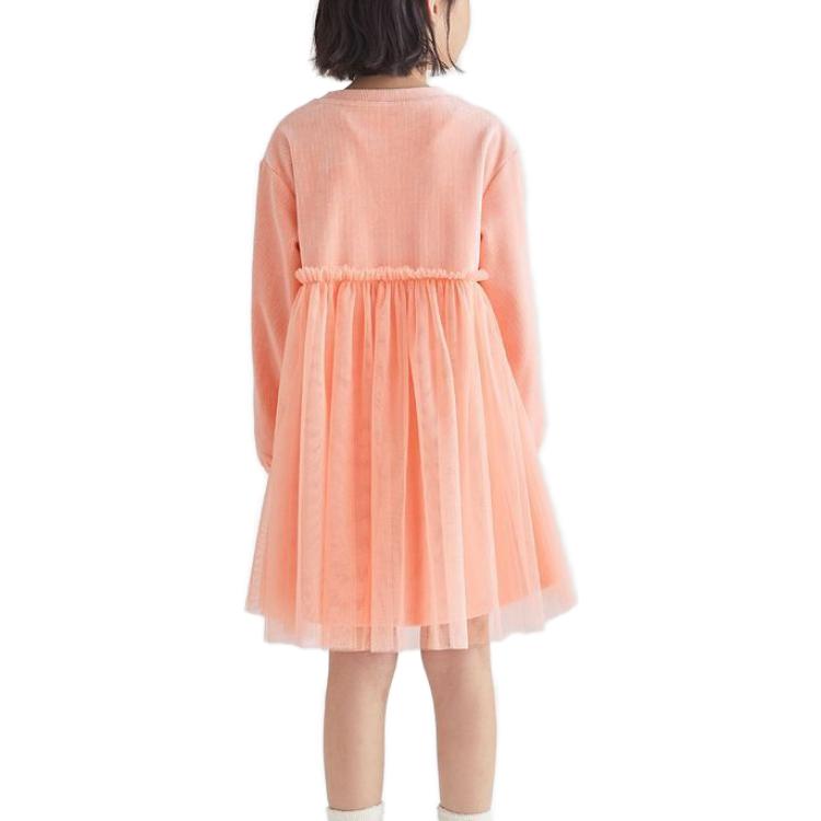 (GS) Skechers Fluffy Long Sleeve Dress 'Pink Grey' L422G106