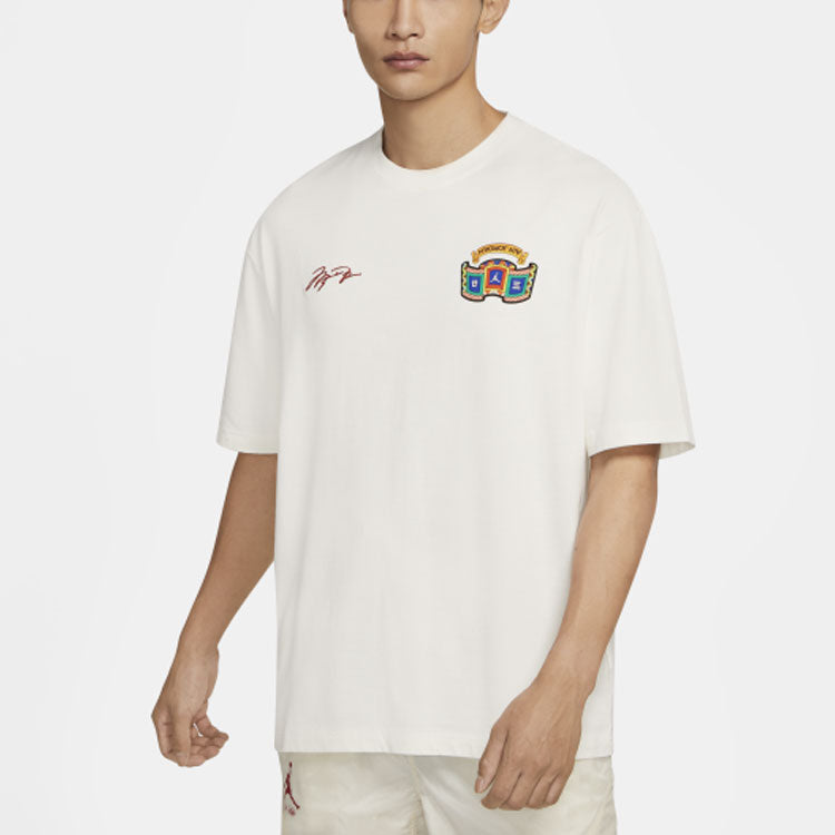 Air Jordan 'Chinese New Year' Casual Sports Crew Neck Tee Men's White DH9205-133