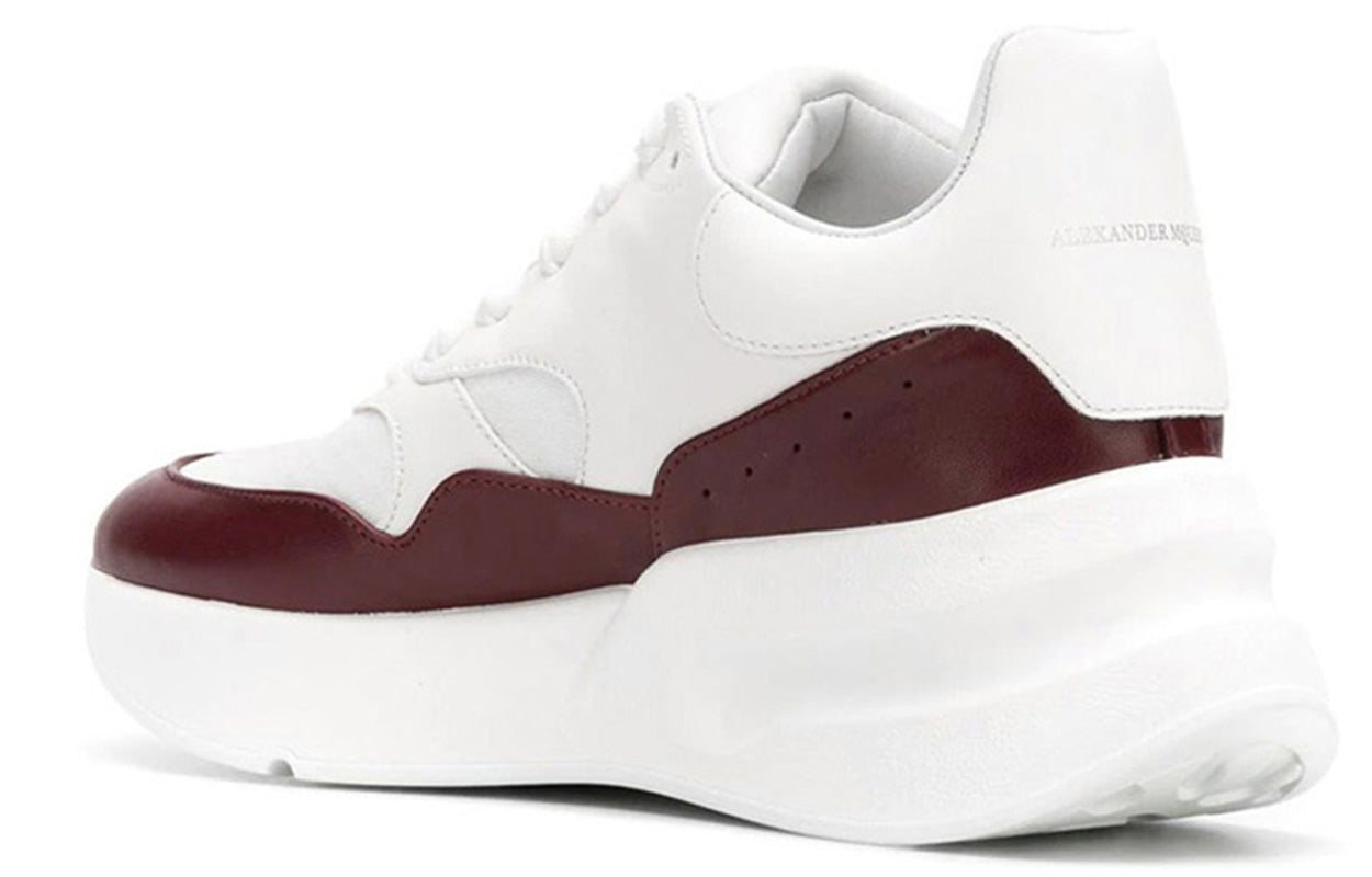 (WMNS) Alexander McQueen Oversized Runner in Nappa Calf Leather 'White Burgundy' 533710WHT999093