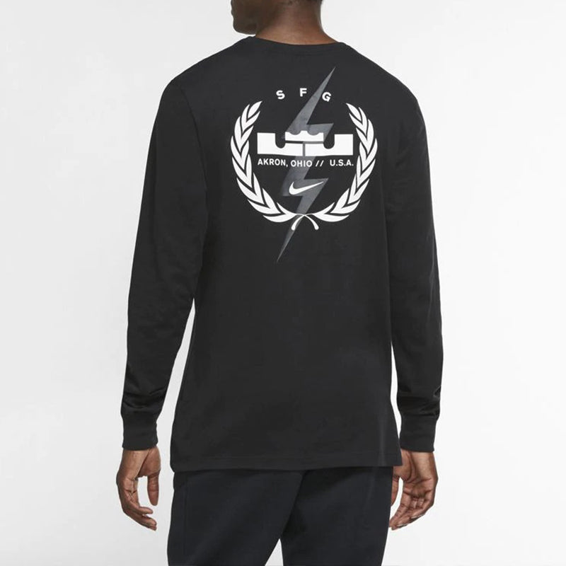 Men's Nike Lebron Dri-FIT Round Neck Basketball Sports Long Sleeves T-Shirt CV2080-010