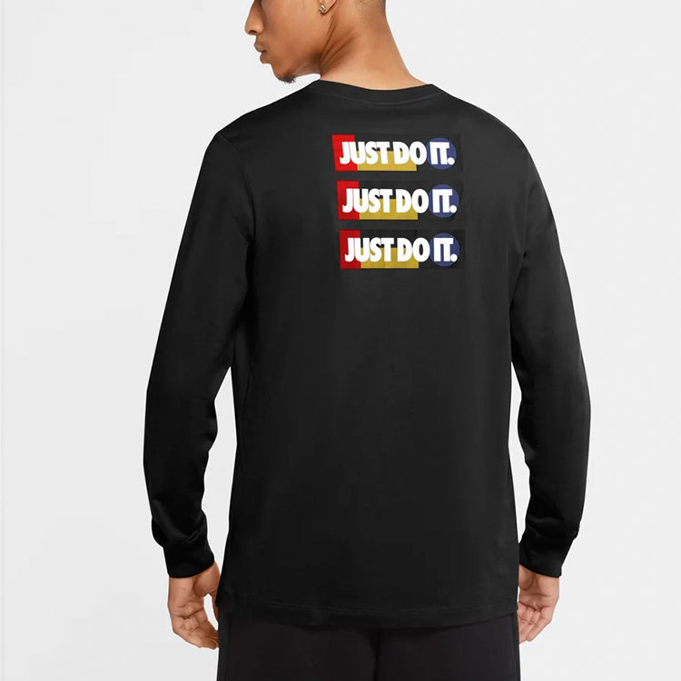 Nike Letter Print Casual Collar Long Sleeve Male Black CU7391-010
