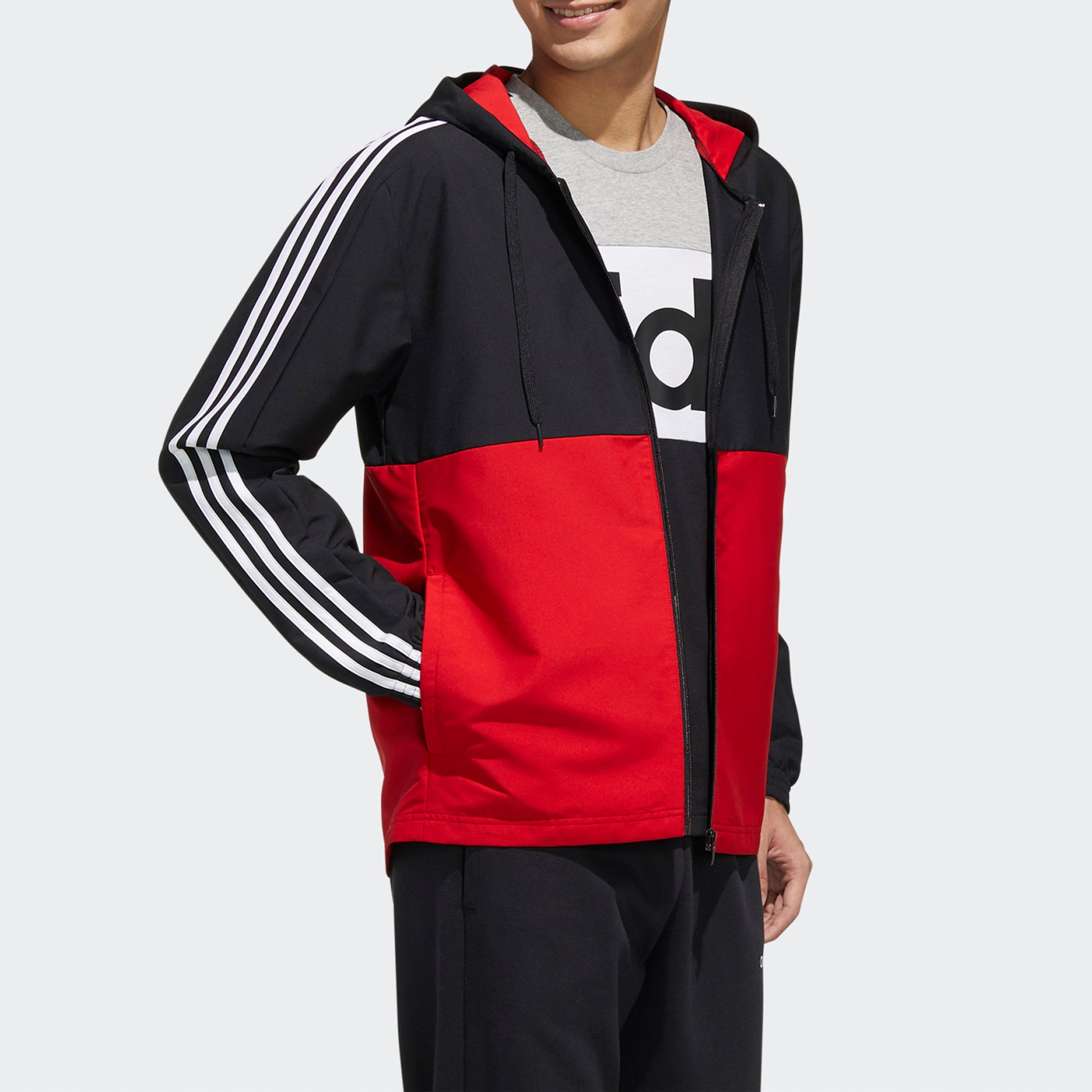 adidas Essentials Colorblock Windbreaker - Black FL8626