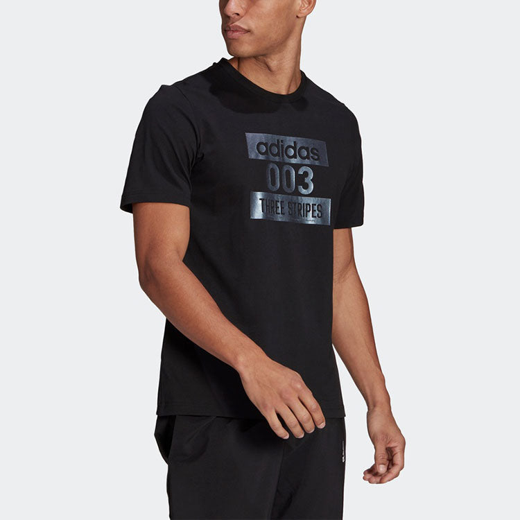 adidas Sports Round Neck Pullover Short Sleeve Black GL3260