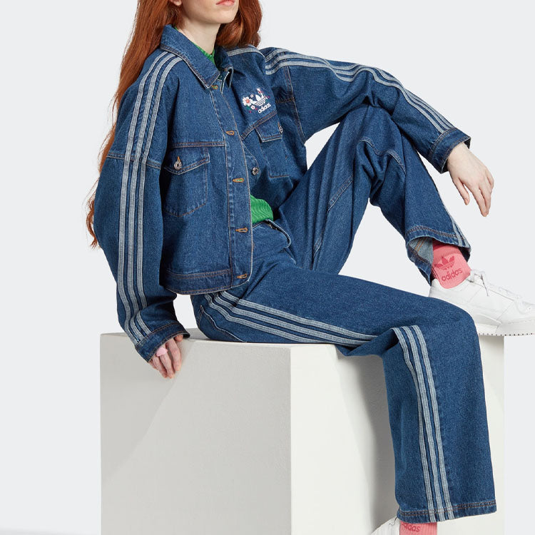 (WMNS) adidas Originals Logo Denim Jacket 'Blue Indigo' IP3767