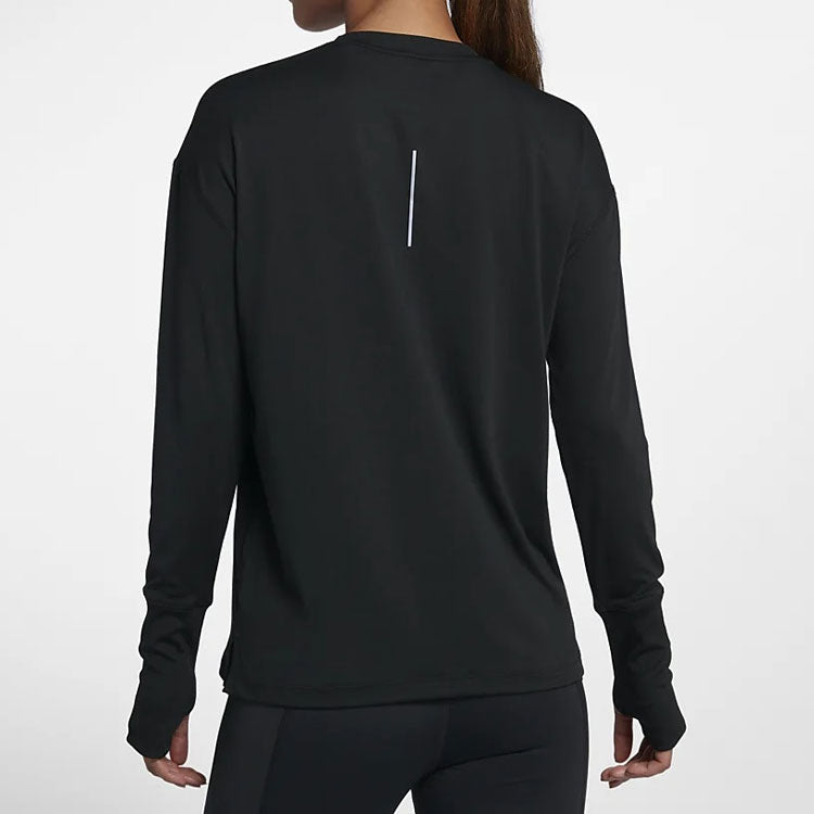 (WMNS) Nike Element Casual Sports Round Neck Long Sleeves Running Hoodie Black 928742-010