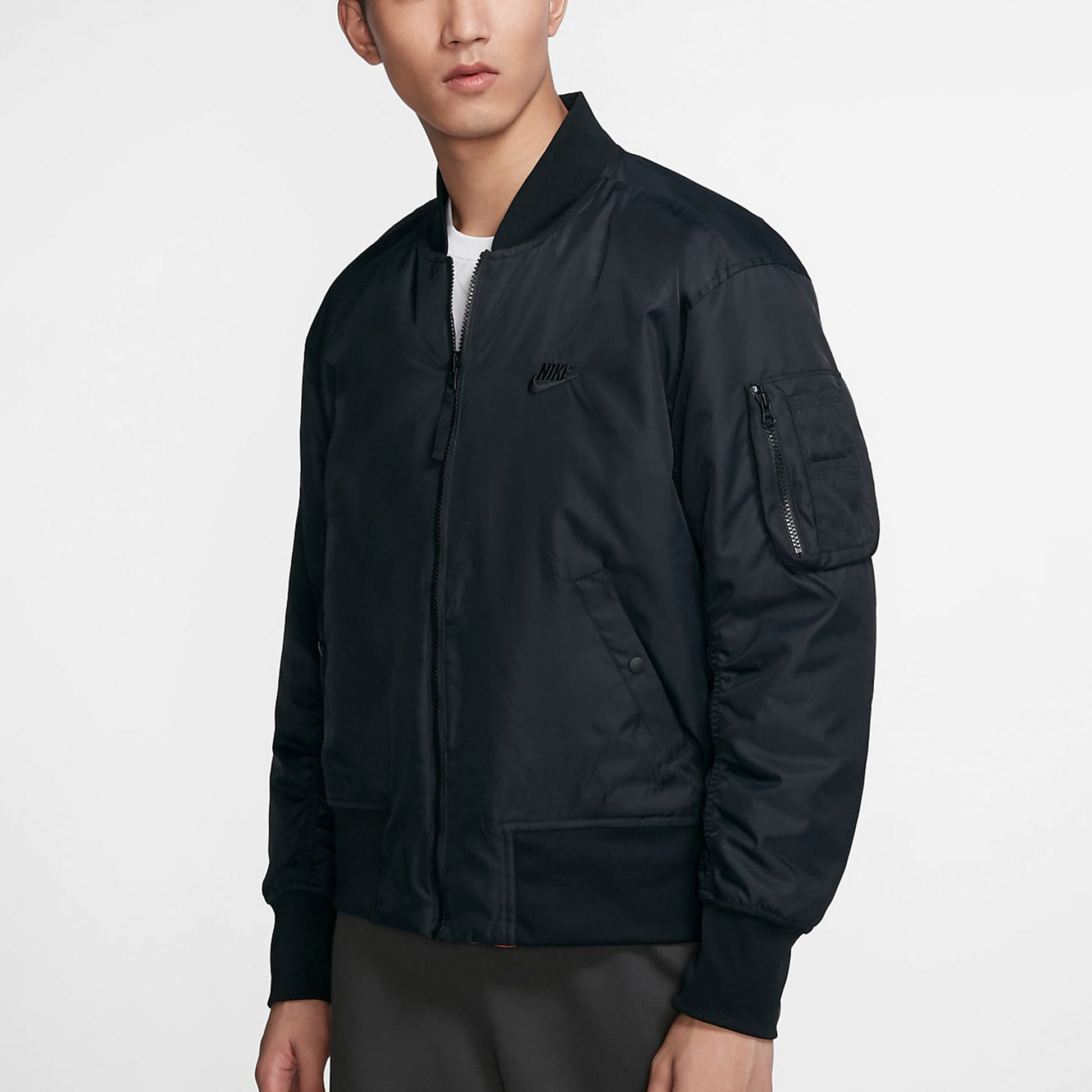 Nike baseball padded Jacket flight Jacket Men Orange/Black AR2184-012