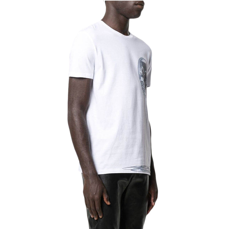 Men's Alexander McQueen Skeleton Printing Short Sleeve White 632397-QPZ86-0900