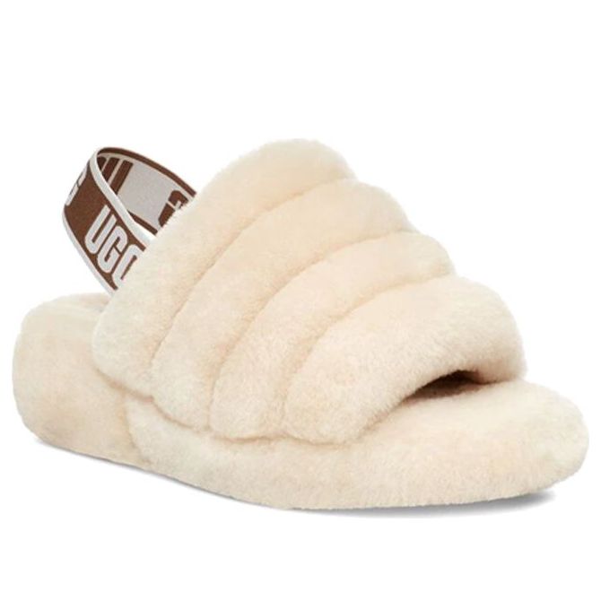 (WMNS) UGG Fluff Yeah Slide 'Natural' 1095119-NAT