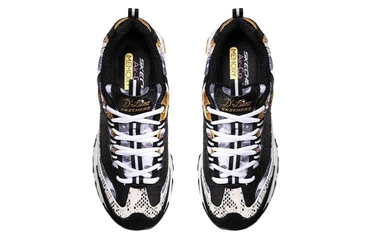 (WMNS) Skechers D'Lites-Runway Ready Low-Top Daddy Shoes Black/White 11918-BWGD