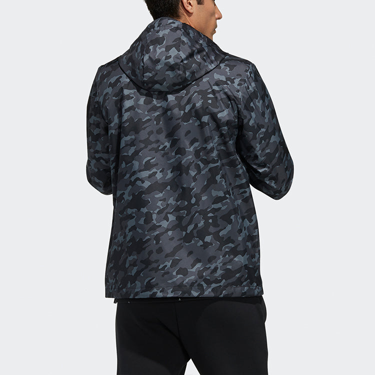 adidas Ai Wb Camo Camouflage Windproof Casual Sports Hooded Jacket Black EH3803
