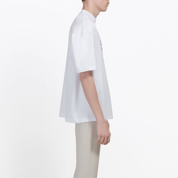 Men's Balenciaga White with BB logo Classic logo Printing Short Sleeve 570803TEV489044