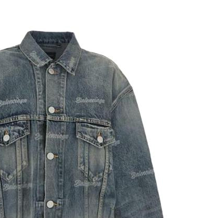 (WMNS) Balenciaga Denim Jacket 'Blue' 745037TNW014012
