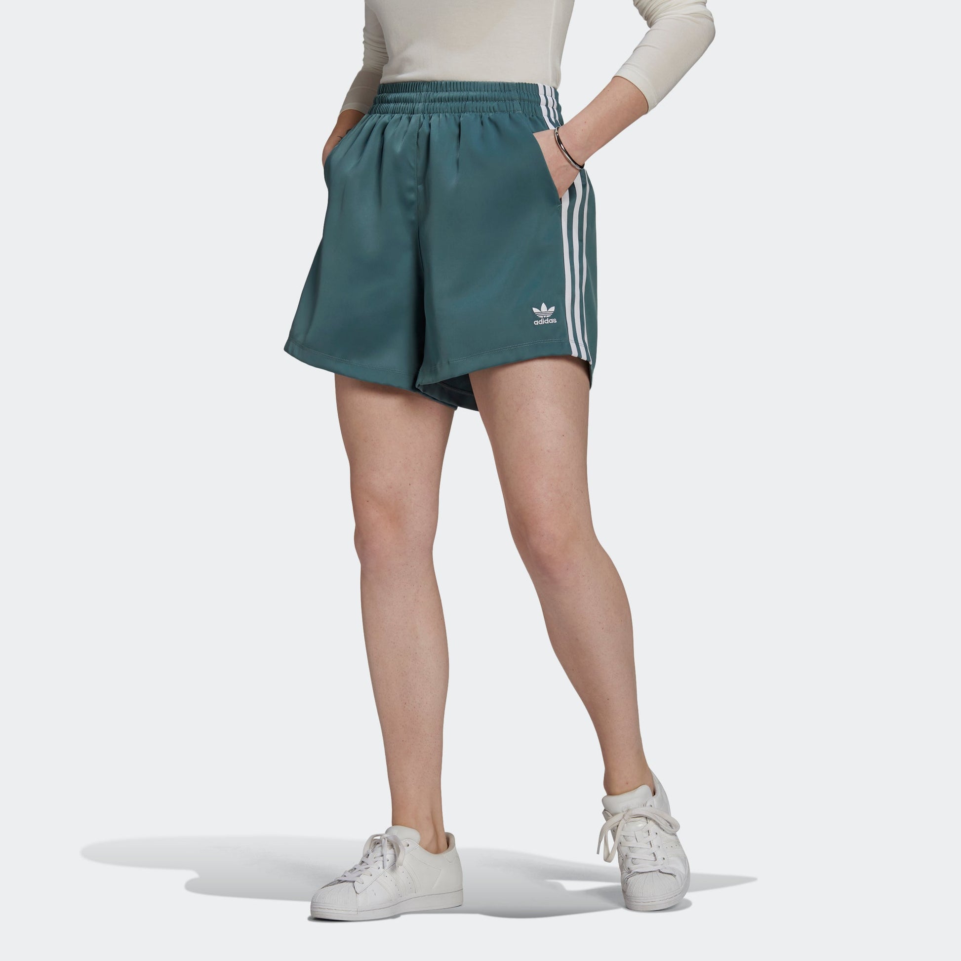 (WMNS) adidas Adicolor Classic Satin Shorts 'Hazy Emerald' GN2775
