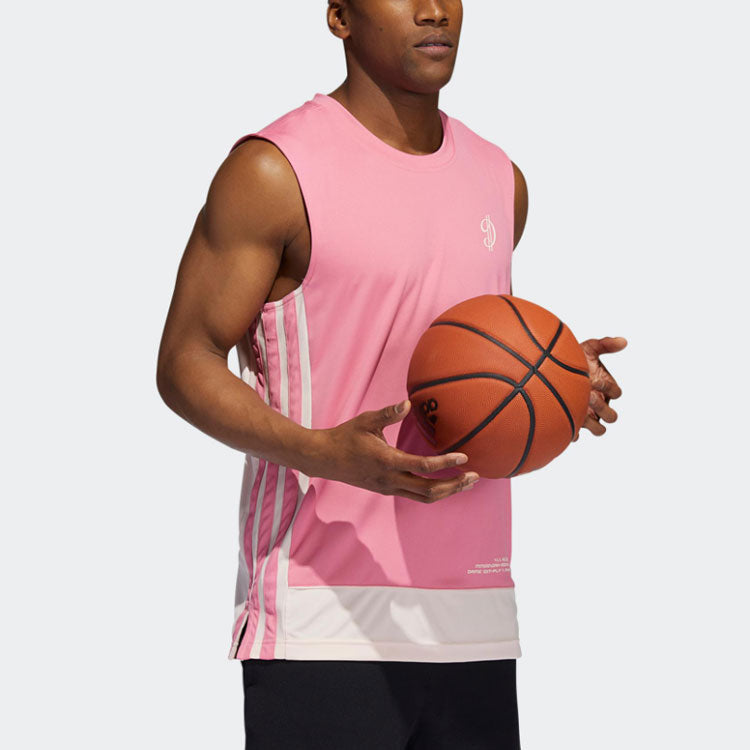 adidas Casual Breathable Sleeveless Basketball Sports Vest Rose Red H50844