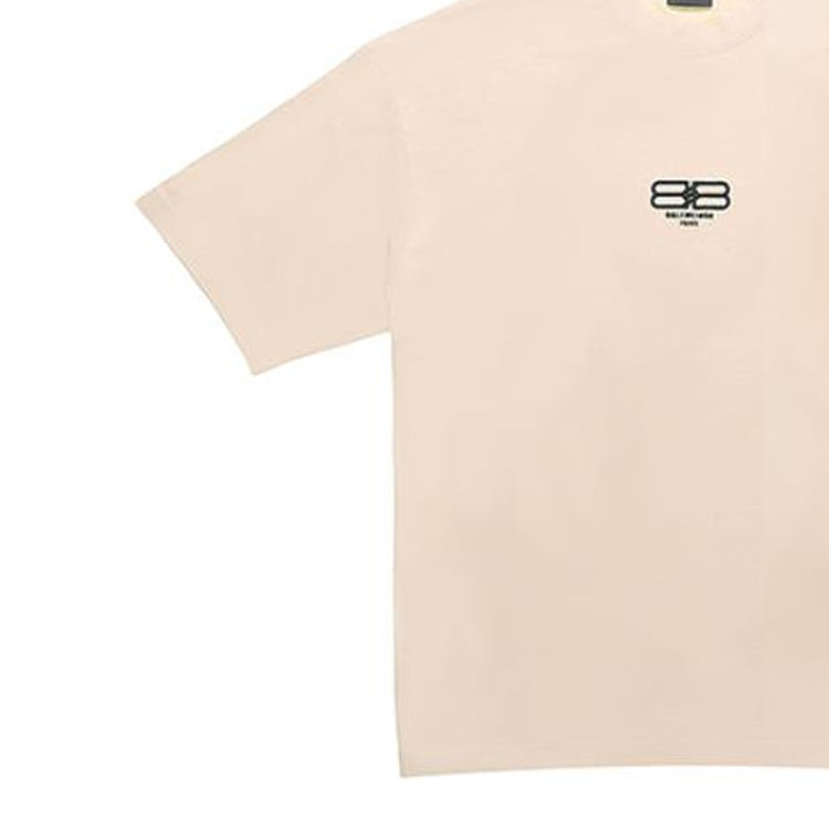 Balenciaga BB Paris Icon T-Shirt Medium Fit 'Beige Black' 612966TMVG79364
