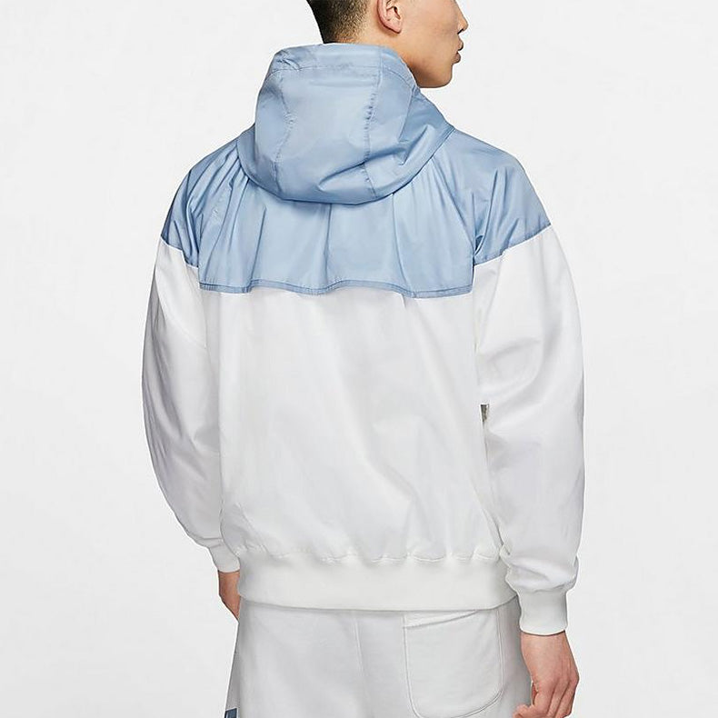 Nike MENS Sportswear Windbreaker Casual Sports Hooded Jacket Blue/White AR2191-105