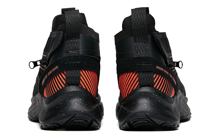 ANTA Running Series Sneakers Leather 'Black Orange Silver' 112045529-3