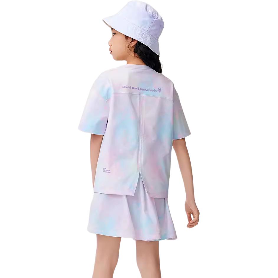 (GS) ASICS Short Sleeved Tie-Dye T-shirt 'Blue Purple' 332241174014