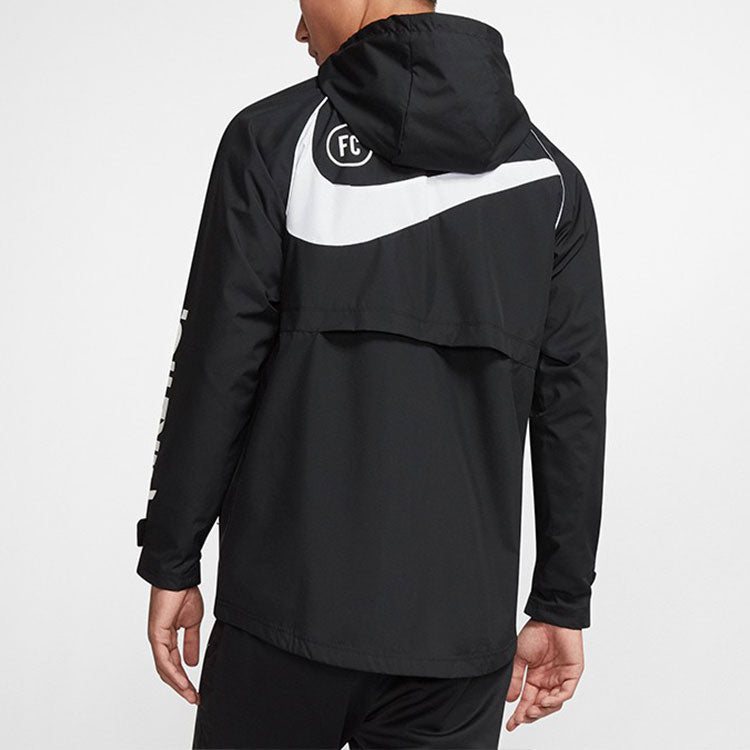 Nike Logo Printing Hooded Jacket 'Black White' AR8553-010