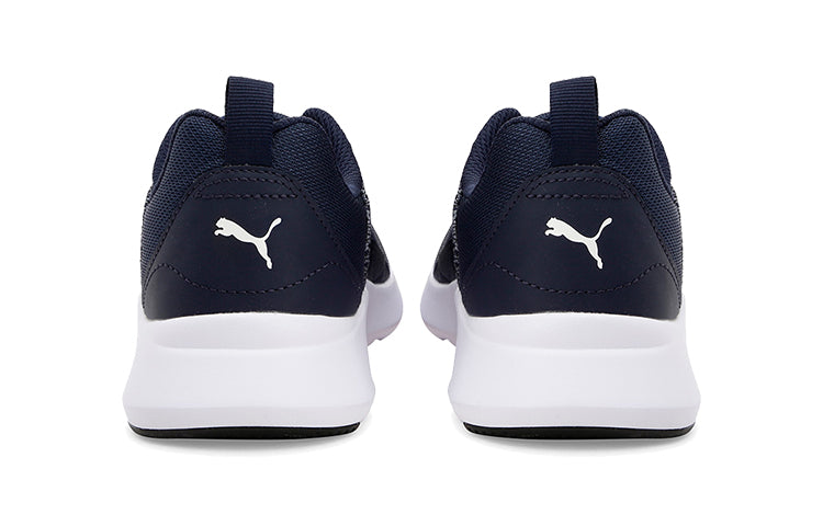 (GS) PUMA Wired Knit Low Top Running Shoes White/Blue 367381-08