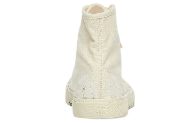 Balenciaga Paris High Top Sneakers 'White Destroyed Cotton and White Sole' 688752W3RC49090