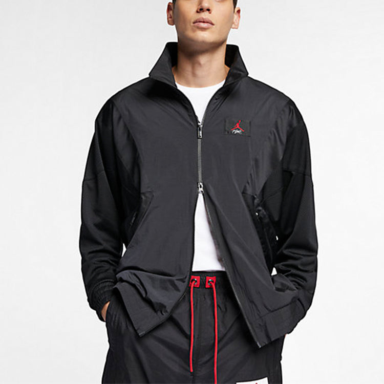 Air Jordan Sports Stand Collar Windproof Woven Jacket Black AO0556-010