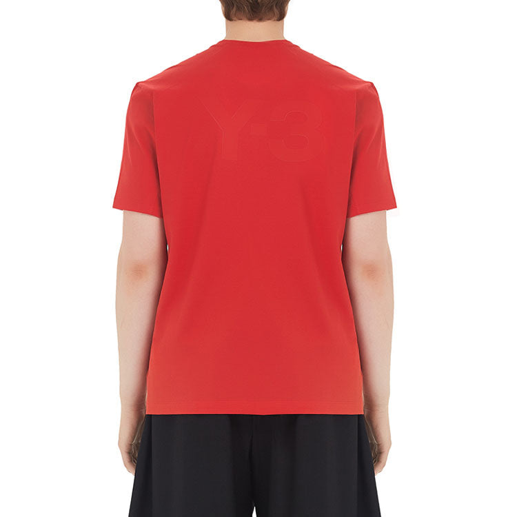 Men's Y-3 Solid Color Casual Short Sleeve Red T-Shirt GK4508