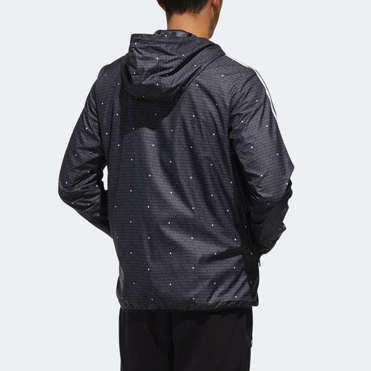adidas Wb Aop 3s Woven Casual Sports Hooded Jacket Black DW4616