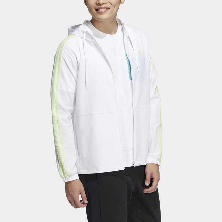 adidas neo M CE 3S WB Stripe Sports Hooded Jacket White HD4663
