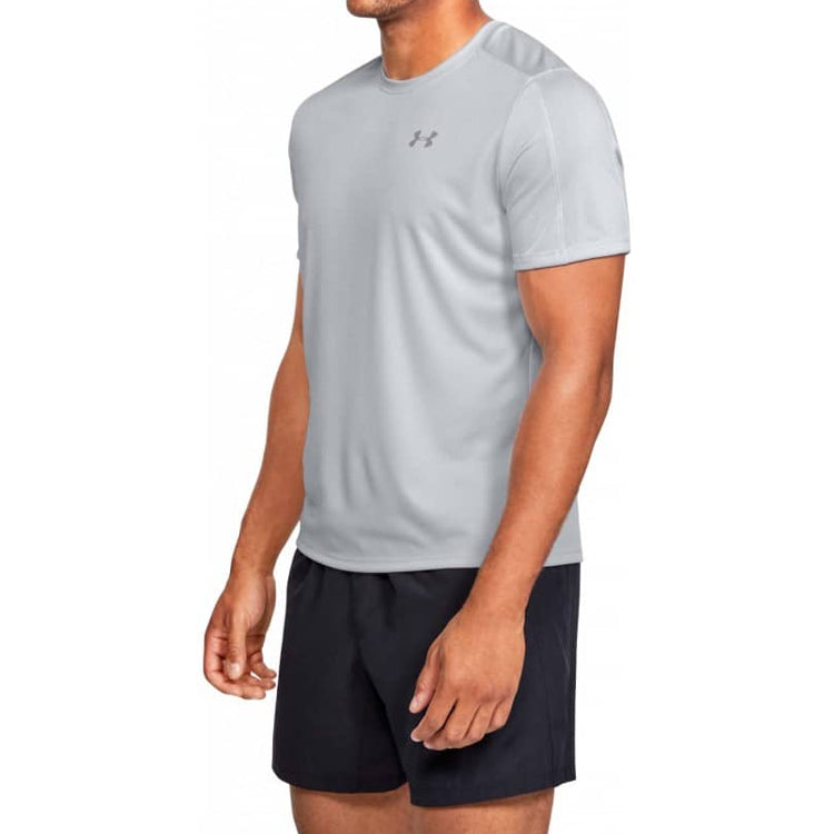 Men's Under Armour Speed Stride Short Sleeve Sports Tops Gray 1326564-014