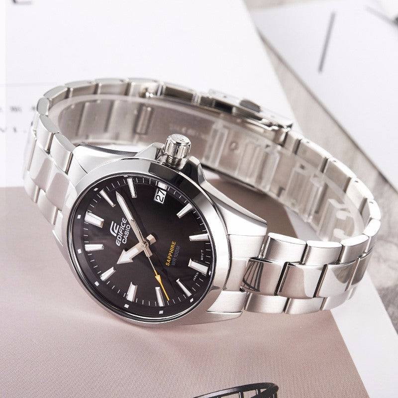 CASIO Waterproof EDIFICE Sapphire Crystal Mens Silver Analog EFB-107D-1AVUPR