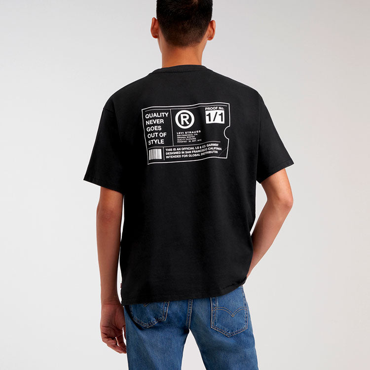 Men's Levis Round Neck Pullover Printing Short Sleeve Black 87373-0001
