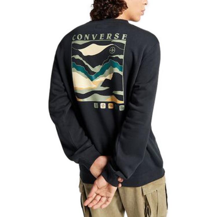 Converse All Star Winter Art Graphic Crew Sweatshirt Asia Sizing 'Black' 10025632-A01