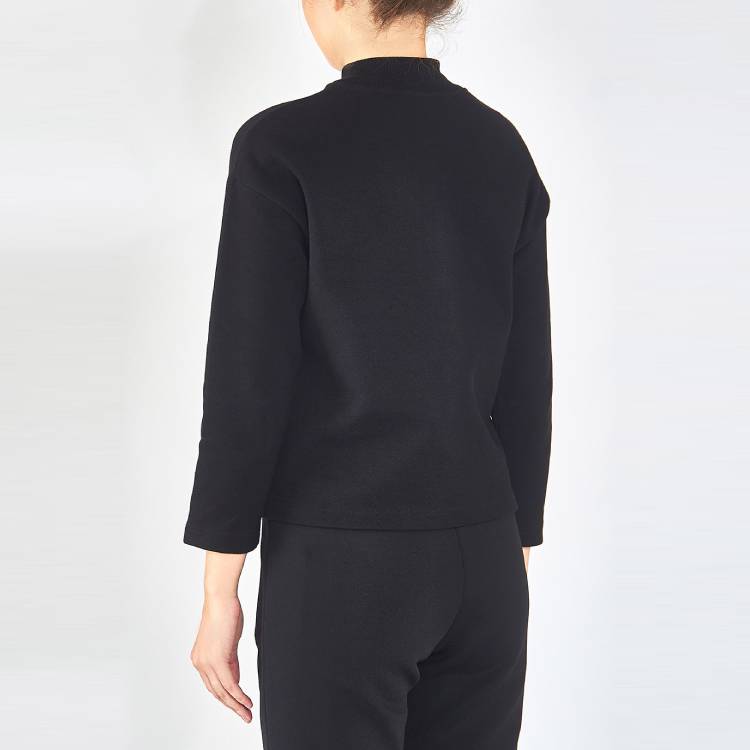 (WMNS) Balenciaga Embroidered Short High Collar Hoodie Black 480030TWK071000