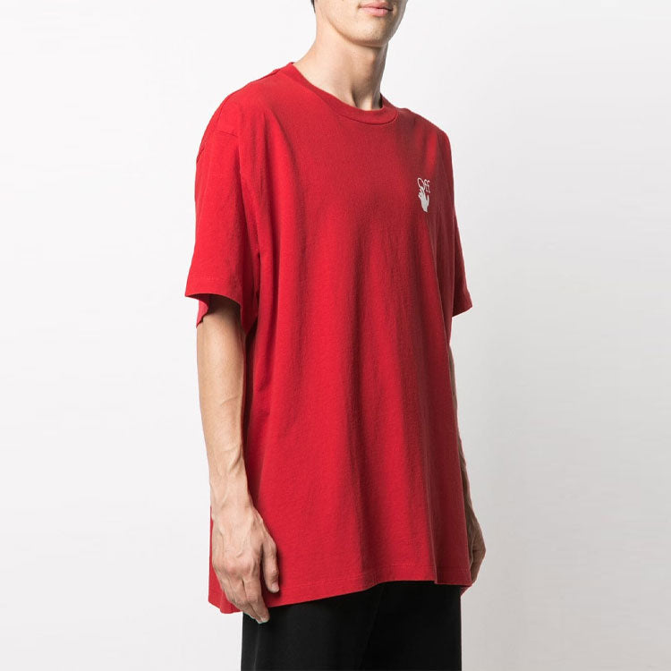 Off-White Pascal Arrow Applique Tee Men's Red OMAA038F20FAB0022501