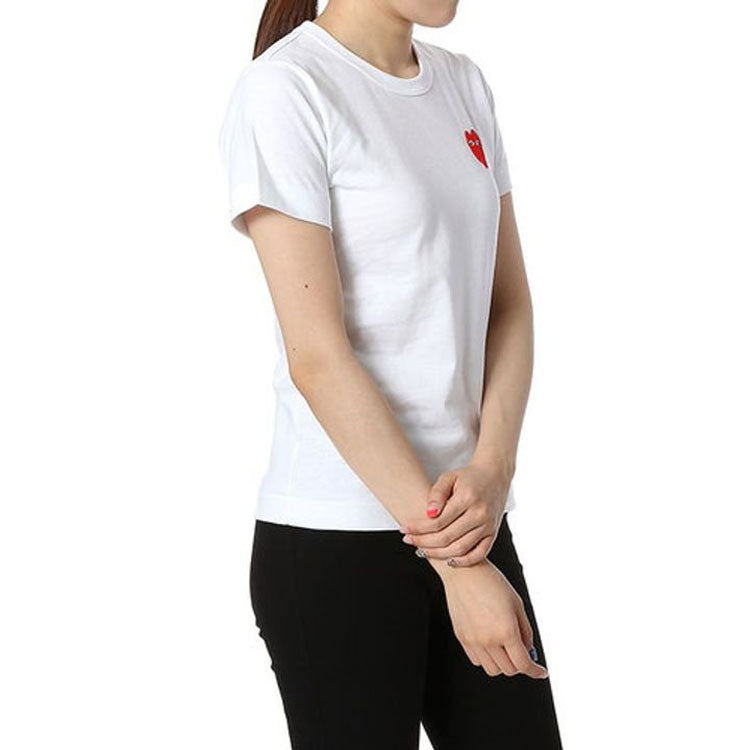 (WMNS) COMME des GARCONS PLAY Thin Heart Logo Tee 'White' AZ-T229-051-3