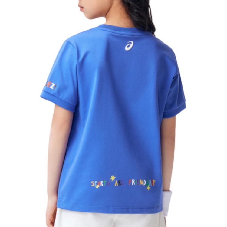 (GS) ASICS Casual Print T-shirt 'Blue' 332241173039-8851