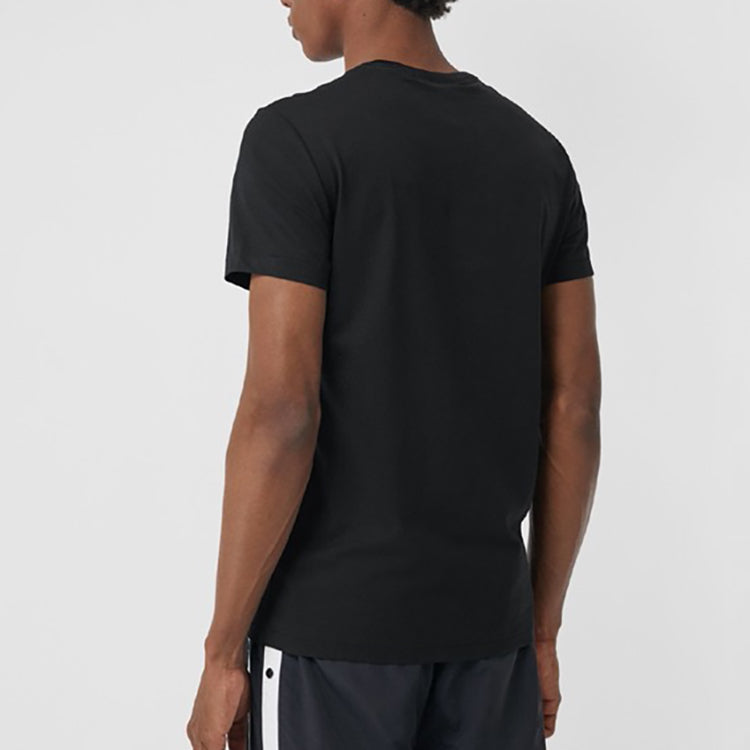 Men's Burberry Logo Pattern Short Sleeve Black 80038281