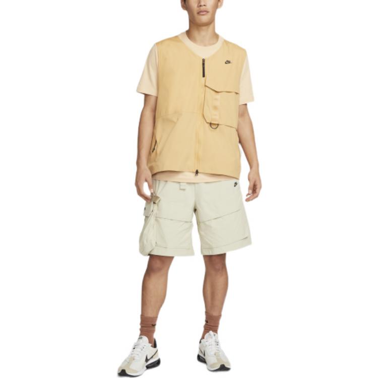 Men's Nike Solid Color Brand Logo Cargo Casual Shorts Brown DM5593-206